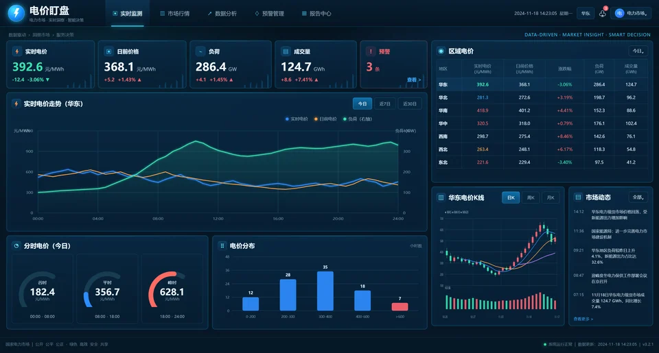 智能电价盯盘设计预览,使用合成行情